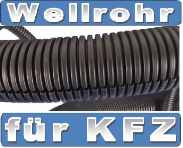 KFZ Wellrohr - NW 4,5 geschlitzt schwarz