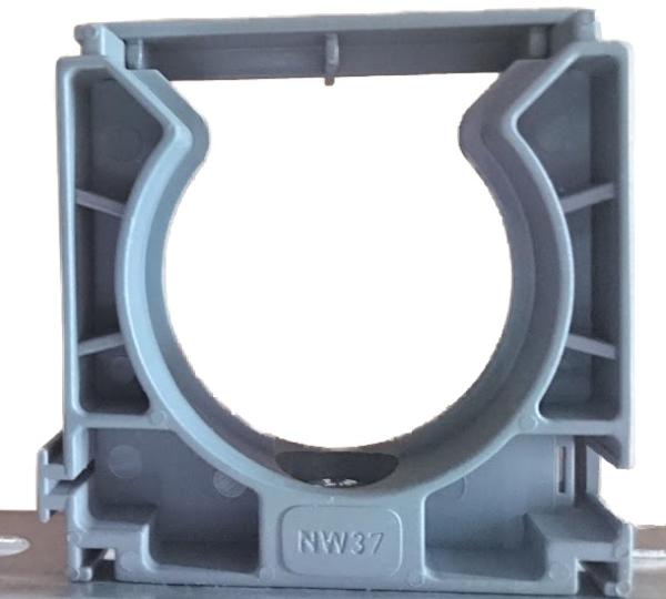 Wellrohrhalter NW37 grau anreihbar mit Deckel