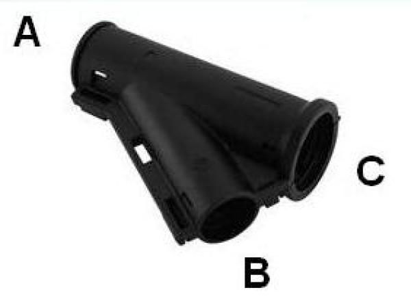 Y-Verteiler schwarz klappbar für KFZ-Wellrohr NW10 - 8,5 - 8,5