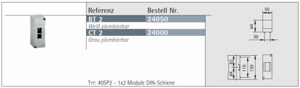 IDE BT2 IP20 AP distributor housing 1x2TE HS white