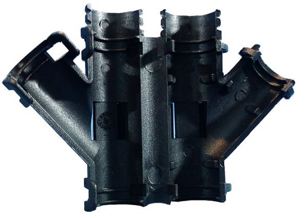 Y-Verteiler schwarz klappbar für KFZ-Wellrohr NW 26 - 22 - 22
