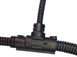 T-Verteiler schwarz klappbar für KFZ-Wellrohr NW 7,5 - 4,5 - 7,5